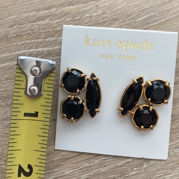 14K Gold Fill Kate Spade Black and Gold Earrings NWT - Picture 4 of 4